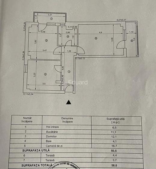 Apartament 2 cam, decomandat, etj 3 din 4 Tudor Vladimirescu, Nr. 229 IRUC, 58,6 m2