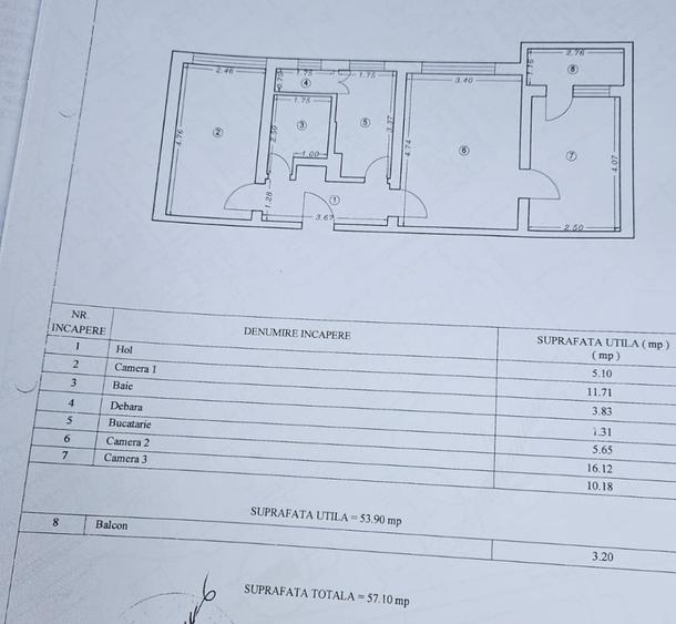 Strada Traian- apartament cu 3 camere semidecomandat - 1