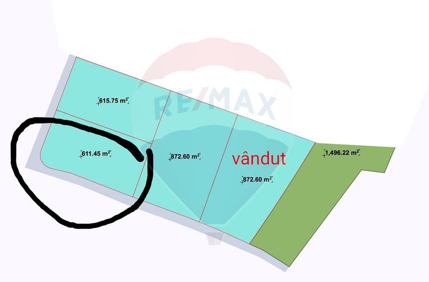 Parcelă 611 mp conform PUG revizuit | Chinteni | UTR Locuințe rurale - 1