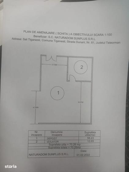 Spațiu comercial, în Țigănești