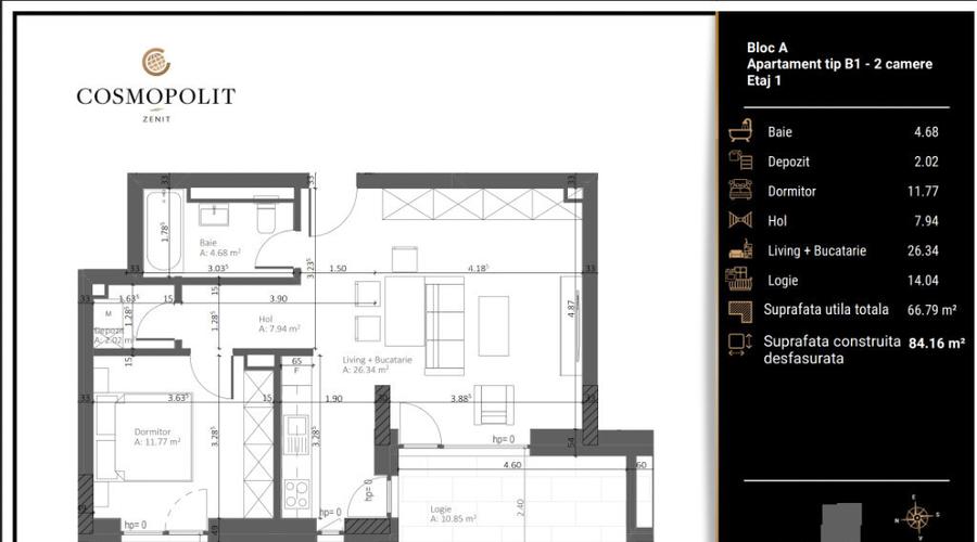 Cesionez promisiune vanzare cumparare apartament 2 camere Brasov
