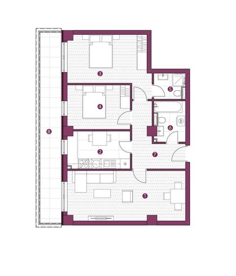 Ap. 3 camere, DEC., 84mp, 146.344euro cu TVA-Kaufland-Galata - 1