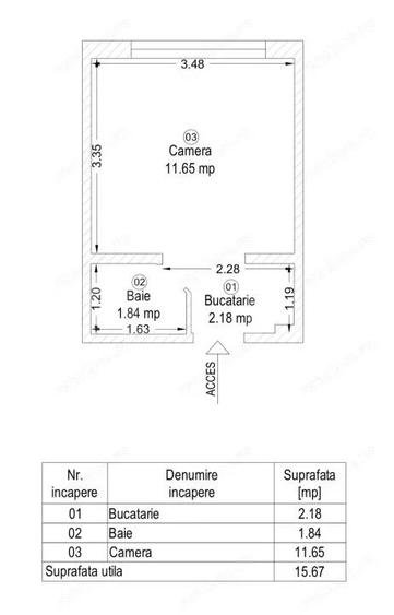 Garsoniera compacta ?i practica, 15,67 mp, zona UMT ideala pentru investi?ie - 1