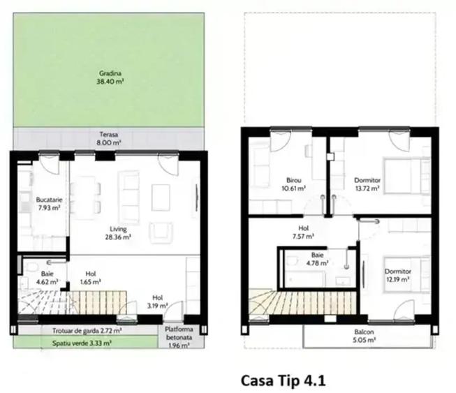 Townhose 4 Camere cu Gradina la Pret de Apartament | Pipera Plaza - 6