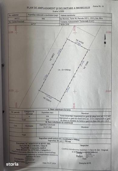 Teren de 998 mp, în Berceni