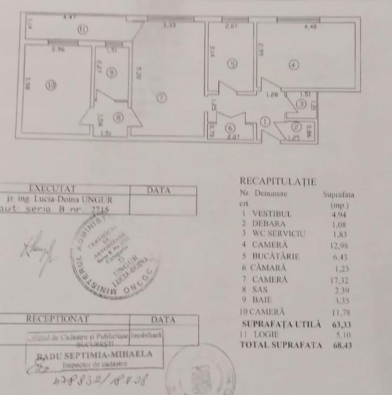 Apartament cu 3 camere semidecomandat în Dristor
