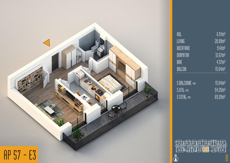 Neofort 84- Studio modern ideal pentru investitie, bloc nou Pallady, - 10