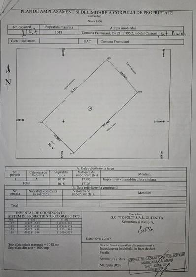 Vand teren intravilan in comuna Frumusanini, 57euro mp - 4