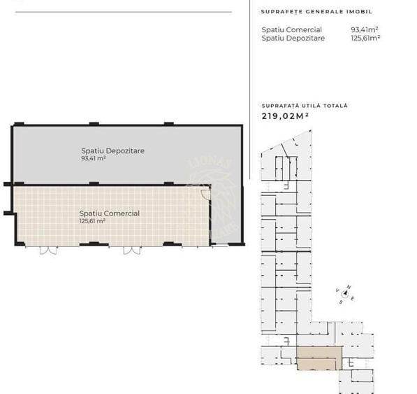 Spațiu comercial de vânzare,  219 mp, 2 intrări frontale Sopor, Cluj-Napoca - 1