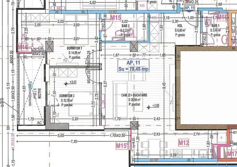 Apartament 3 Camere Premium | 79 mp Utili | 2 Bai | Zona d - 1