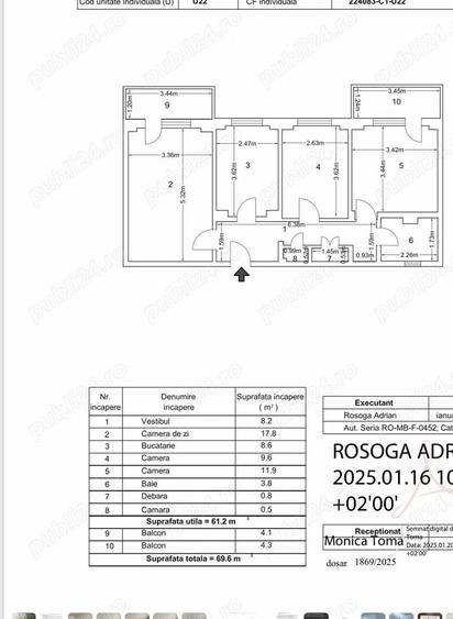 De vanzare apartament 3 camere renovat total, Rahova/Teius - 10