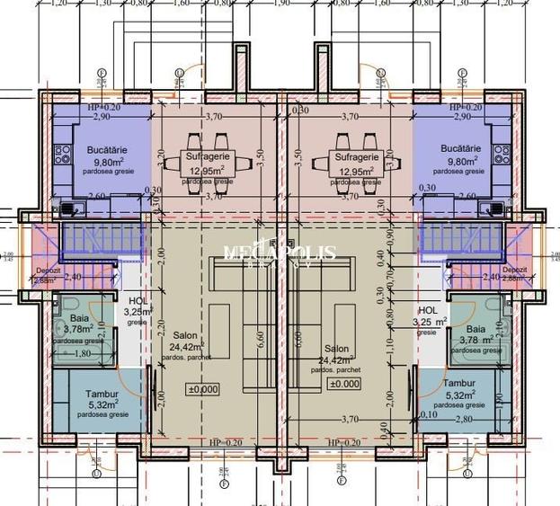 Duplex cu 4 camere cu Canalizare în Hărman
