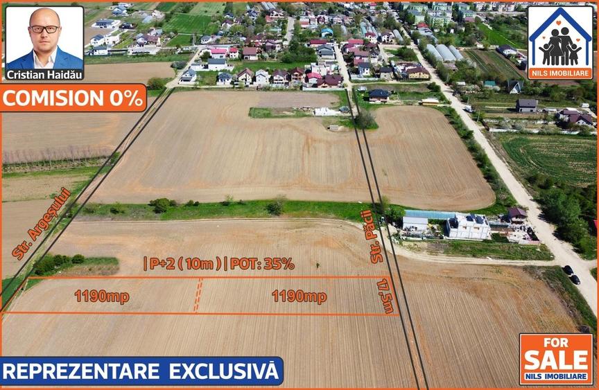 1 Decembrie, Ilfov, teren intravilan construibil, 2 x 1.190 mp - 1