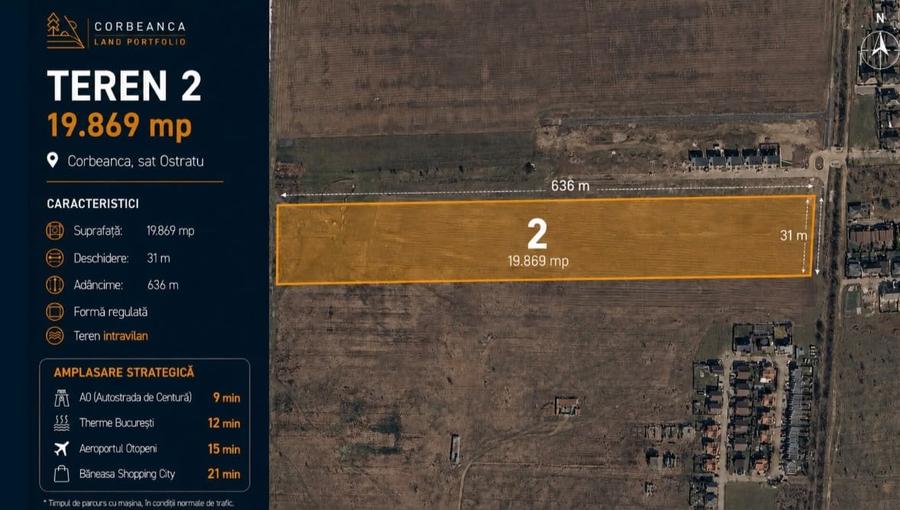 Teren Construcții extravilan de 55454 mp, în Corbeanca