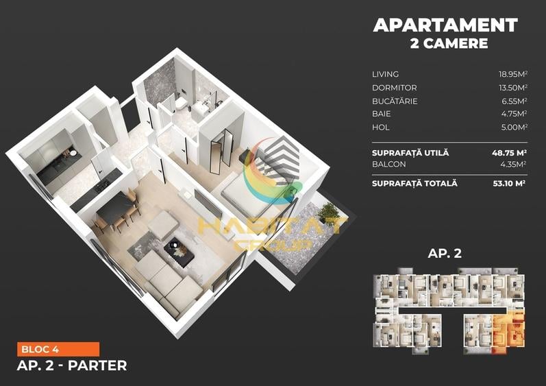 Apartament 2 camere metrou Popesti vest, bloc nou (AP. 5) - 5