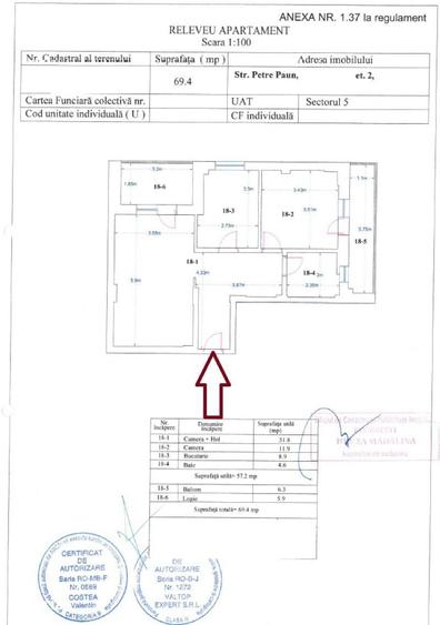 Apartament cu 2 camere decomandat în 13 Septembrie