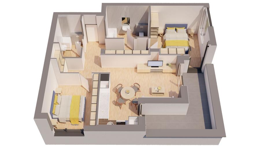 Penthouse NOU 3 camere - ARED LANGA AFI - direct de la dezvoltator - 1