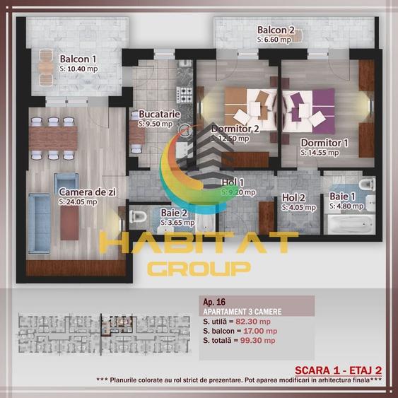 Pallady, apartament cu 3 camere, 99.3 mp, bucatarie inchisa - 9