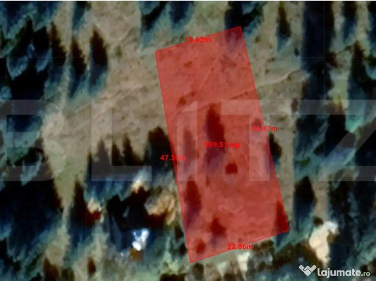 Investitie ! Teren intravilan 990 mp, front 23 m, Muntele B - 3