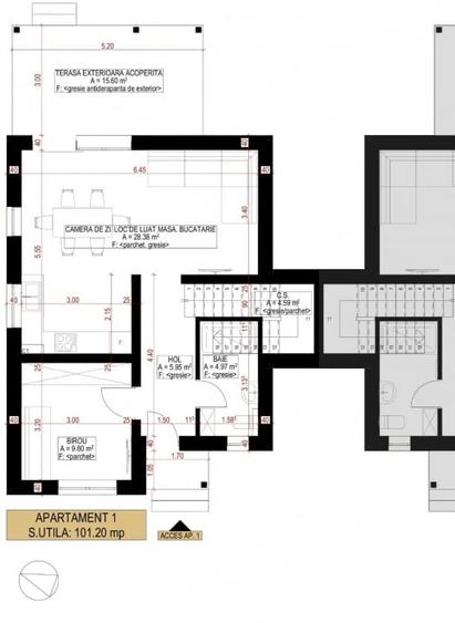 Duplex cu 4 camere cu Canalizare în Moșnița Veche