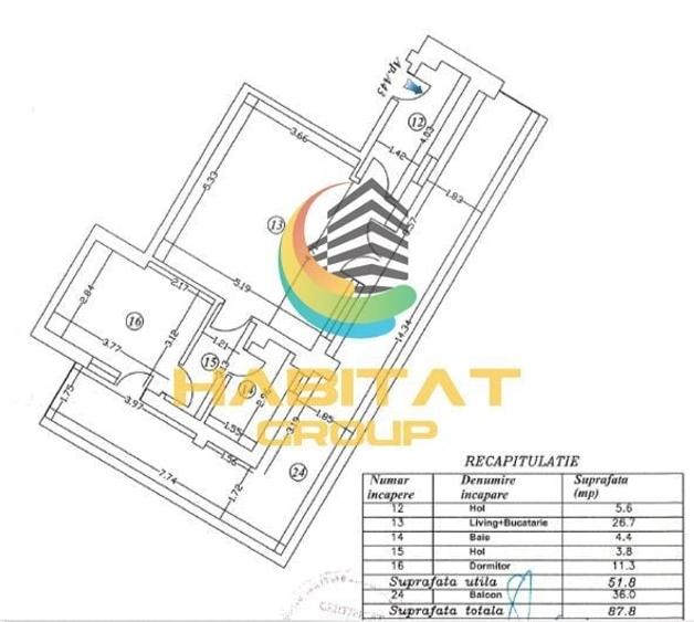Timpuri Noi 2 camere de vanzare cu terasa de 36 mp - 11