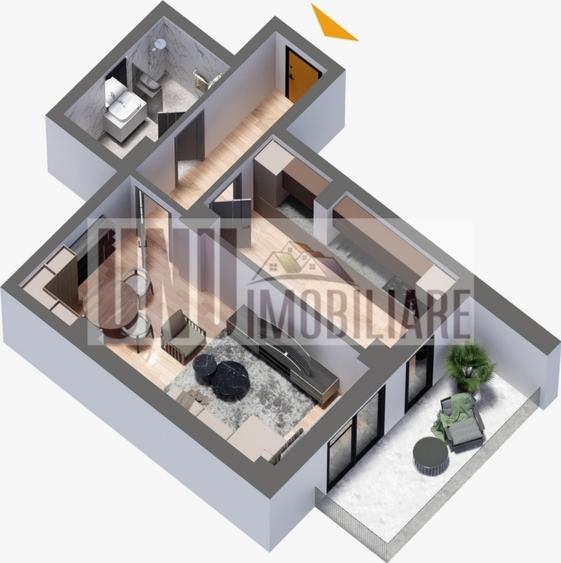 Apartament 1 cameră,55 mp,Niclona,bloc nou - 1
