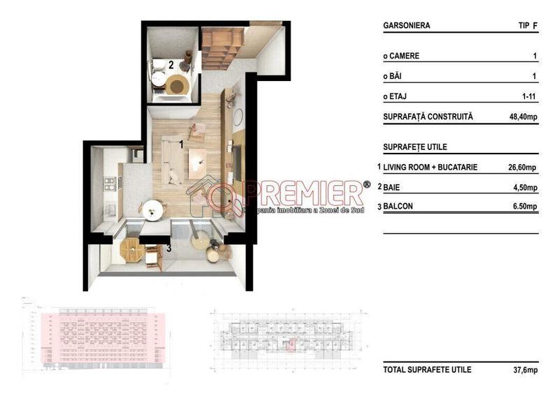 Avans 3580 euro - Oportunitate Investitie - Garsoniera - Splaiul - 2
