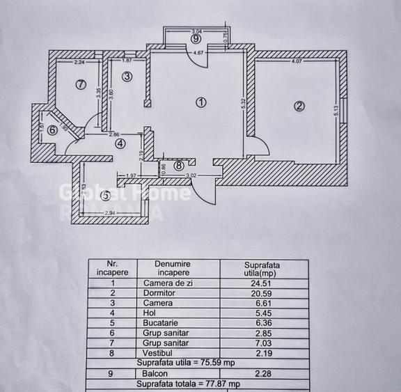 Apartament 2 camere 75.8mp | Bulevardul Lascar Catargiu | Piata Victoriei - 11