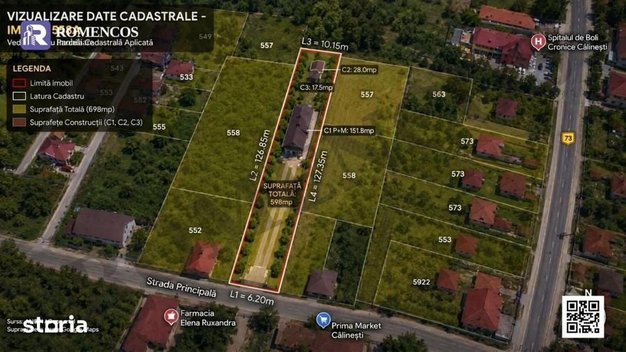 Casă cu 5 camere cu Teren 598 Mp în Călinești