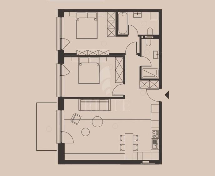 Apartament cu 3 camere semidecomandat în Central