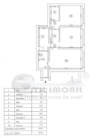 Centru Bloc Guliver 3 Camere Liber Etaj Intermediar - 11