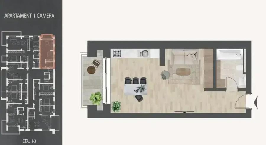 Garsonieră de v&acirc;nzare|Pallady|Nou|Direct dezvoltator - 1