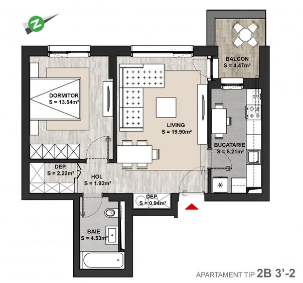 Apartament cu 2 camere finalizat si intabulat, Noua Residence - 4