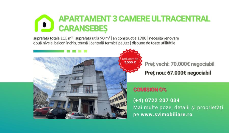 Comision 0 - Apartament 3 Camere, Ultracentral, Str. Ardealului Caransebes - 10
