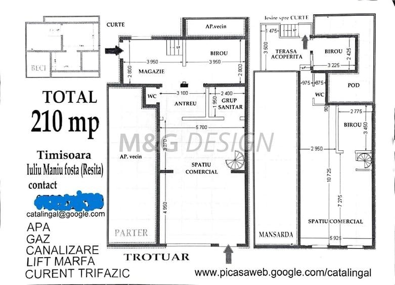 Spatiul comercial sau birouri suprafat utila 160 mp,Str.  Iuliu Maniu - 1