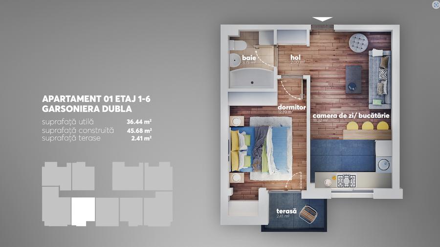 Apartament tip studio | Berceni | Aparatorii Patriei | Centrala | Metrou - 5