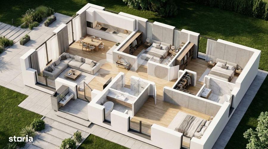 Casa individuala 4 camere langa PADUREA Trivale | Teren 540 mp | TVA i - 3