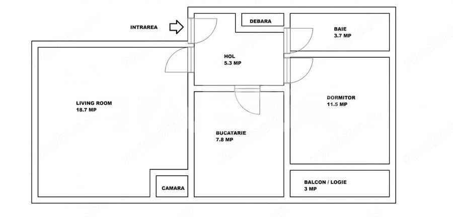 Apartament cu 2 camere decomandat în Ștrand