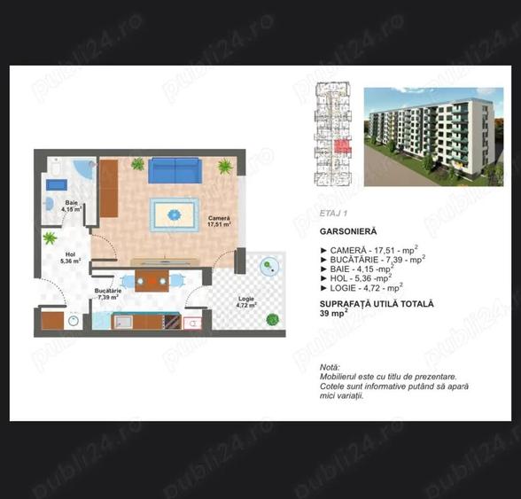 Anun? vanzare apartament 2 camere - bloc nou, 15 minute de metrou Aparatorii - 7