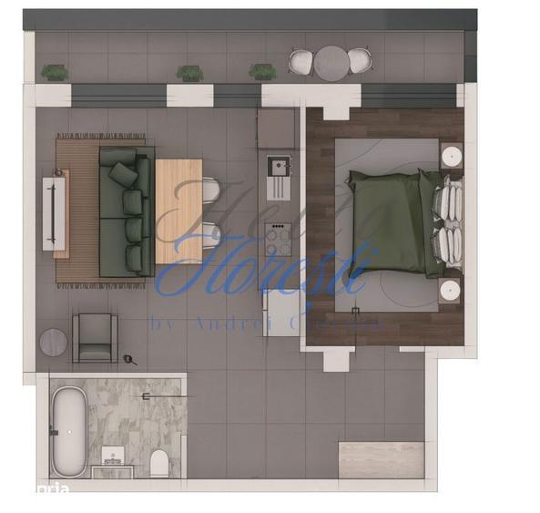 Apartament 2 camere, 53,11mp, ansamblu NZEB, zona Terra - 3