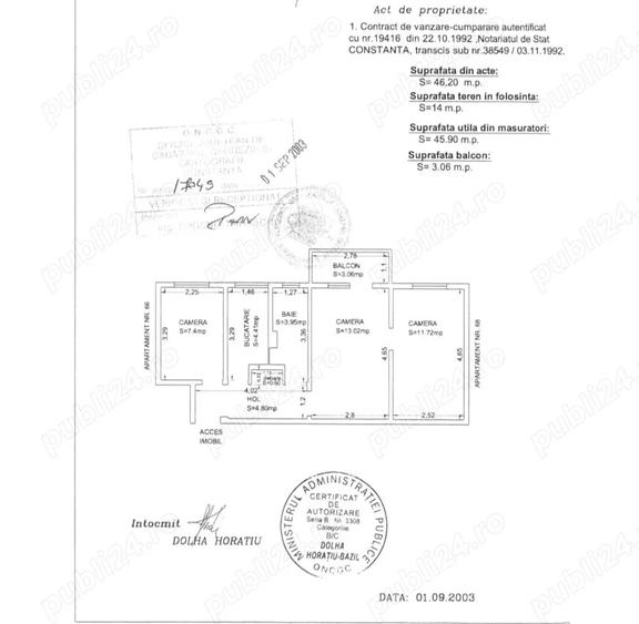 Vand apt. 3 cam., semi-decomandat, Inel 2 - 3