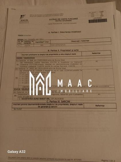 Teren Intravilan  | 841 mp, | Calea Cisnadiei - 3