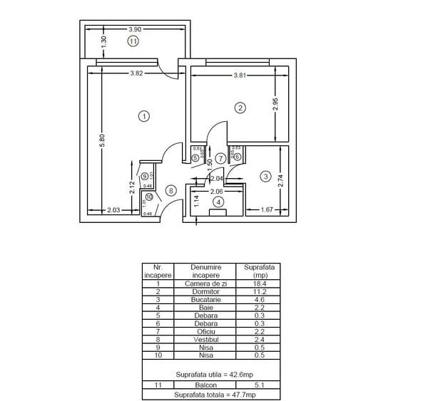 Apartament cu 2 camere decomandat în Cișmigiu