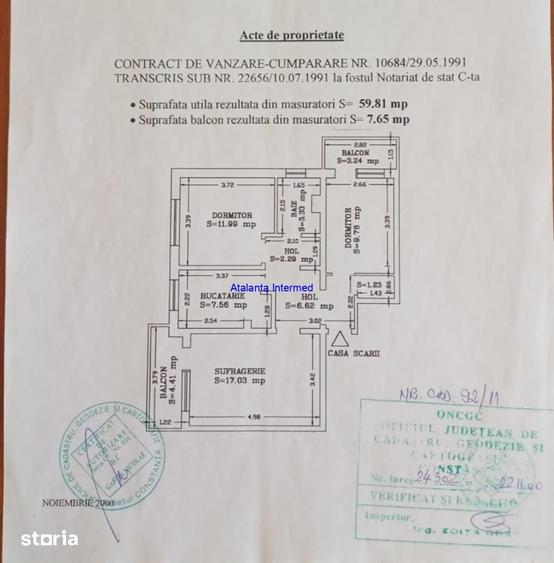 Apartament cu 3 camere decomandat în CET