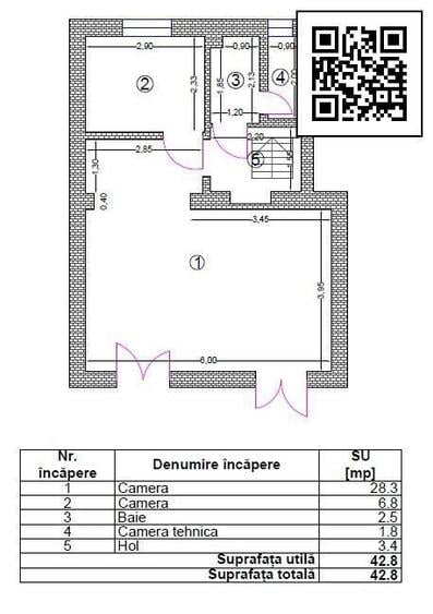 Apartament cu 3 camere, mobilat în Eroii Revoluției