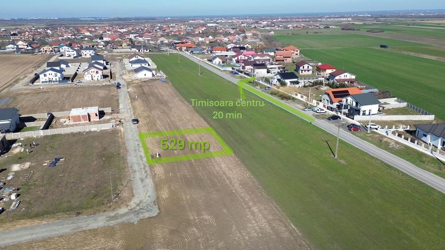 Teren lângă Timișoara, Bucovăț, 529 mp | utilități | 62 €/mp + TVA - 2