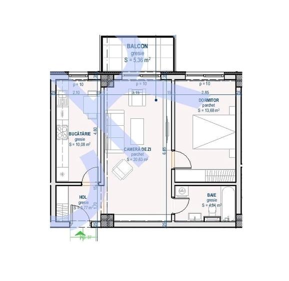 Apartament cu 2 Camere  - MOON Reflexes Faza II - 3