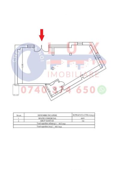 ID 6138 Spa?iu ULTRACENTRAL de VANZARE/INCHIRIERE - 1