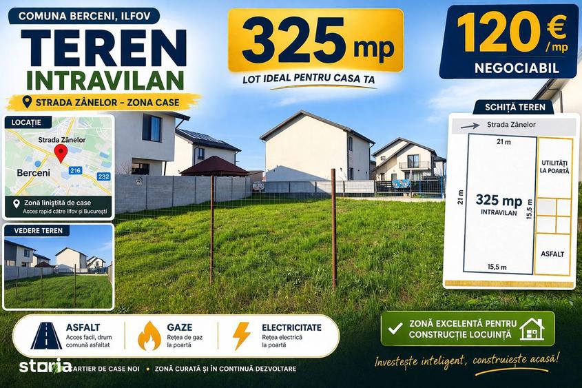 Teren intravilan Comuna Berceni - utilitati, ingradit, 325 mp - 5