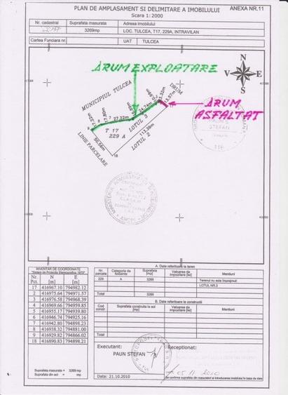 OCAZIE:Teren intravilan Tulcea-19euro/m.p. - 15